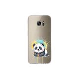Samsung Galaxy S7 Edge ile Uyumlu Splash Panda Tasarımlı Slimfit Şeffaf Silikon Kılıf