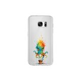 Samsung Galaxy S7 ile uyumlu Splash ahtapot Tasarımlı Slimfit şeffaf silikon kılıf