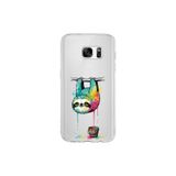 Samsung Galaxy S7 ile Uyumlu Splash Tembel Hayvan Tasarımlı Slimfit Şeffaf Silikon Kılıf