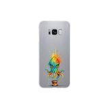 Samsung Galaxy S8 ile uyumlu Splash ahtapot Tasarımlı Slimfit şeffaf silikon kılıf