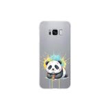 Samsung Galaxy S8 ile Uyumlu Splash Panda Tasarımlı Slimfit Şeffaf Silikon Kılıf