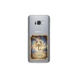 Samsung Galaxy S8 Plus ile Uyumlu Burç Kartları Akrep Tasarımlı Şeffaf Silikon Kılıf