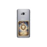 Samsung Galaxy S8 Plus ile Uyumlu Burç Kartları Aslan Tasarımlı Şeffaf Silikon Kılıf