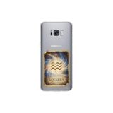 Samsung Galaxy S8 Plus ile Uyumlu Burç Kartları Kova Tasarımlı Şeffaf Silikon Kılıf