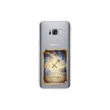 Samsung Galaxy S8 Plus ile Uyumlu Burç Kartları Yay Tasarımlı Şeffaf Silikon Kılıf