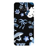 Samsung Galaxy S8 Plus İle Uyumlu Siyah Blue Flow Kitty Desenli Silikon Kılıf
