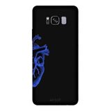 Samsung Galaxy S8 Plus İle Uyumlu Siyah Blue Heart Desenli Silikon Kılıf