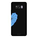 Samsung Galaxy S8 Plus İle Uyumlu Siyah Blue Spider Desenli Silikon Kılıf