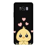 Samsung Galaxy S8 Plus İle Uyumlu Siyah Chick Love Desenli Silikon Kılıf