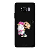 Samsung Galaxy S8 Plus İle Uyumlu Siyah Fluffy Hug Desenli Silikon Kılıf