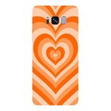 Samsung Galaxy S8 Plus İle Uyumlu Siyah Groovy Heart Desenli Silikon Kılıf