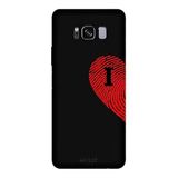 Samsung Galaxy S8 Plus İle Uyumlu Siyah I Harfli Touch of Love Desenli Silikon Kılıf