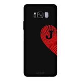 Samsung Galaxy S8 Plus İle Uyumlu Siyah J-Harfli Touch of Love Desenli Silikon Kılıf