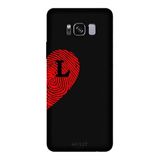Samsung Galaxy S8 Plus İle Uyumlu Siyah L Harfli Touch of Love Desenli Silikon Kılıf