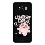 Samsung Galaxy S8 Plus İle Uyumlu Siyah Lovely Day Desenli Silikon Kılıf
