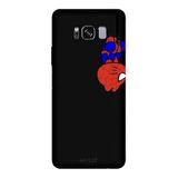 Samsung Galaxy S8 Plus İle Uyumlu Siyah Mini Spider Desenli Silikon Kılıf