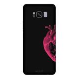 Samsung Galaxy S8 Plus İle Uyumlu Siyah Pink Heart Desenli Silikon Kılıf
