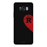 Samsung Galaxy S8 Plus İle Uyumlu Siyah R-Harfli Touch of Love Desenli Silikon Kılıf