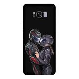 Samsung Galaxy S8 Plus İle Uyumlu Siyah Ride & Love Desenli Silikon Kılıf
