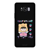Samsung Galaxy S8 Plus İle Uyumlu Siyah Toast Smile Desenli Silikon Kılıf