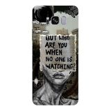 Samsung Galaxy S8 Plus İle Uyumlu Siyah Who Am I Desenli Silikon Kılıf