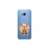 Samsung Galaxy S8 Plus ile Uyumlu Splash Kapibara Tasarımlı Slimfit Şeffaf Silikon Kılıf