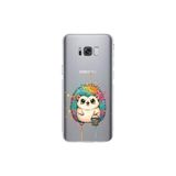 Samsung Galaxy S8 Plus ile Uyumlu Splash Kirpi Tasarımlı Şeffaf Silikon Kılıf