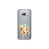 Samsung Galaxy S8 Plus ile Uyumlu Splash Köpek Tasarımlı Şeffaf Silikon Kılıf