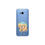 Samsung Galaxy S8 Plus ile Uyumlu Splash Köpek Tasarımlı Slimfit Şeffaf Silikon Kılıf