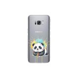 Samsung Galaxy S8 Plus ile Uyumlu Splash Panda Tasarımlı Şeffaf Silikon Kılıf