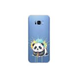 Samsung Galaxy S8 Plus ile Uyumlu Splash Panda Tasarımlı Slimfit Şeffaf Silikon Kılıf