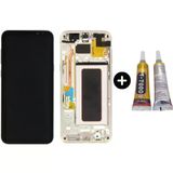 Samsung Galaxy S8 Plus Sm-G955 Uyumlu Çıtalı Yan Sanayidir Lcd Ekran Dokunmatik Gold + B7000