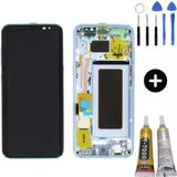 Samsung Galaxy S8 Sm-G950 Uyumlu Çıtalı A Kalite Lcd Ekran Dokunmatik Mavi + Montaj Seti