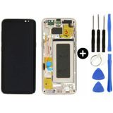 Samsung Galaxy S8 Sm-G950 Uyumlu Çıtalı Orjinal Lcd Ekran Dokunmatik Gold + Tamir Seti