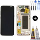 Samsung Galaxy S8 Sm-G950 Uyumlu Çıtalı Servis Lcd Ekran Dokunmatik Gold + Montaj Seti