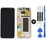 Samsung Galaxy S8 Sm-G950 Uyumlu Çıtalı Servis Lcd Ekran Dokunmatik Gold + Tamir Seti