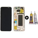 Samsung Galaxy S8 Sm-G950 Uyumlu Çıtalı Yan Sanayidir Lcd Ekran Dokunmatik Gold + B7000