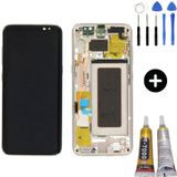 Samsung Galaxy S8 Sm-G950 Uyumlu Çıtalı Yan Sanayidir Lcd Ekran Dokunmatik Gold + Montaj Seti