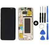 Samsung Galaxy S8 Sm-G950 Uyumlu Çıtalı Yan Sanayidir Lcd Ekran Dokunmatik Gold + Tamir Seti
