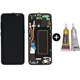 Samsung Galaxy S8 Sm-G950 Uyumlu Çıtalı Yan Sanayidir Lcd Ekran Dokunmatik Siyah + B7000
