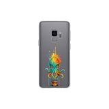 Samsung Galaxy S9 ile uyumlu Splash ahtapot Tasarımlı Slimfit şeffaf silikon kılıf