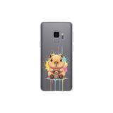 Samsung Galaxy S9 ile Uyumlu Splash Kapibara Tasarımlı Slimfit Şeffaf Silikon Kılıf