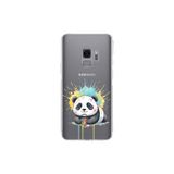 Samsung Galaxy S9 ile Uyumlu Splash Panda Tasarımlı Şeffaf Silikon Kılıf