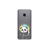 Samsung Galaxy S9 ile Uyumlu Splash Panda Tasarımlı Slimfit Şeffaf Silikon Kılıf