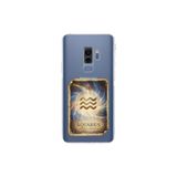 Samsung Galaxy S9 Plus ile Uyumlu Burç Kartları Kova Tasarımlı Şeffaf Silikon Kılıf