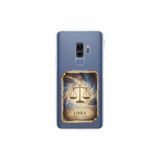 Samsung Galaxy S9 Plus ile Uyumlu Burç Kartları Terazi Tasarımlı Şeffaf Silikon Kılıf