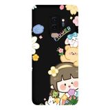 Samsung Galaxy S9 Plus İle Uyumlu Siyah Bloom Desenli Silikon Kılıf