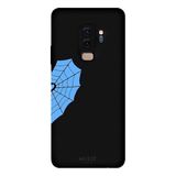 Samsung Galaxy S9 Plus İle Uyumlu Siyah Blue Spider Desenli Silikon Kılıf