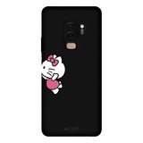 Samsung Galaxy S9 Plus İle Uyumlu Siyah Charm Duo Desenli Silikon Kılıf