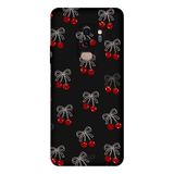 Samsung Galaxy S9 Plus İle Uyumlu Siyah Cherry Desenli Silikon Kılıf
